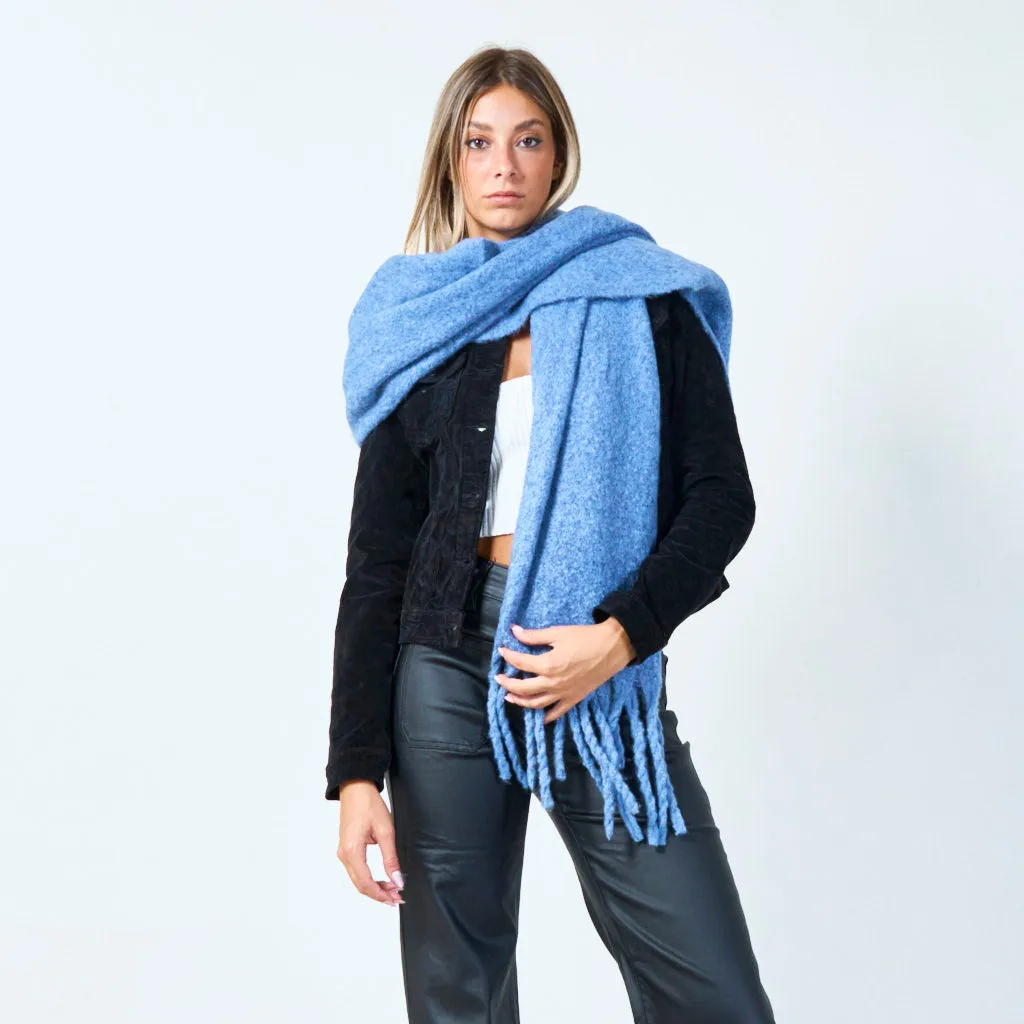 Textured fringe scarf wholesale
