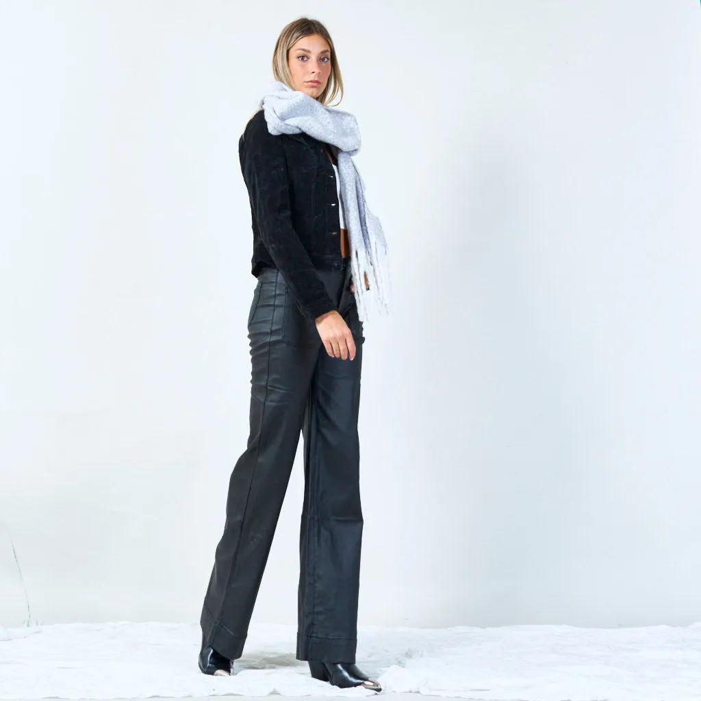Textured fringe scarf wholesale
