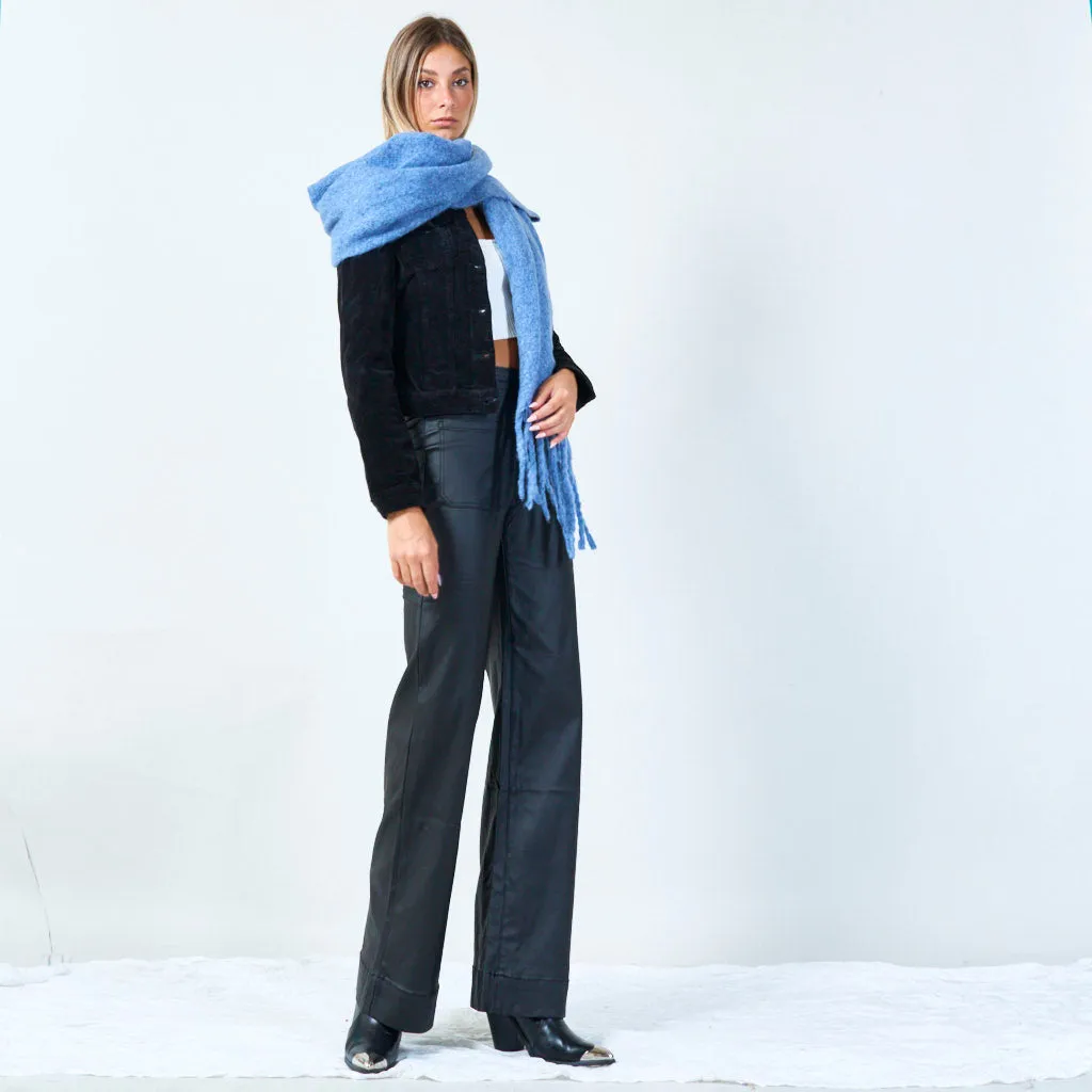 Textured fringe scarf wholesale