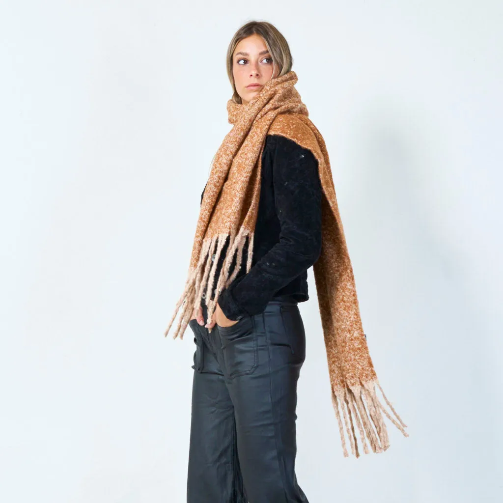 Textured fringe scarf wholesale