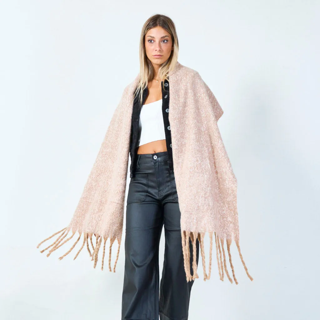 Textured fringe scarf wholesale