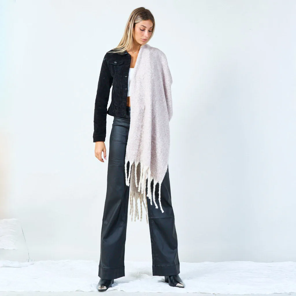 Textured fringe scarf wholesale