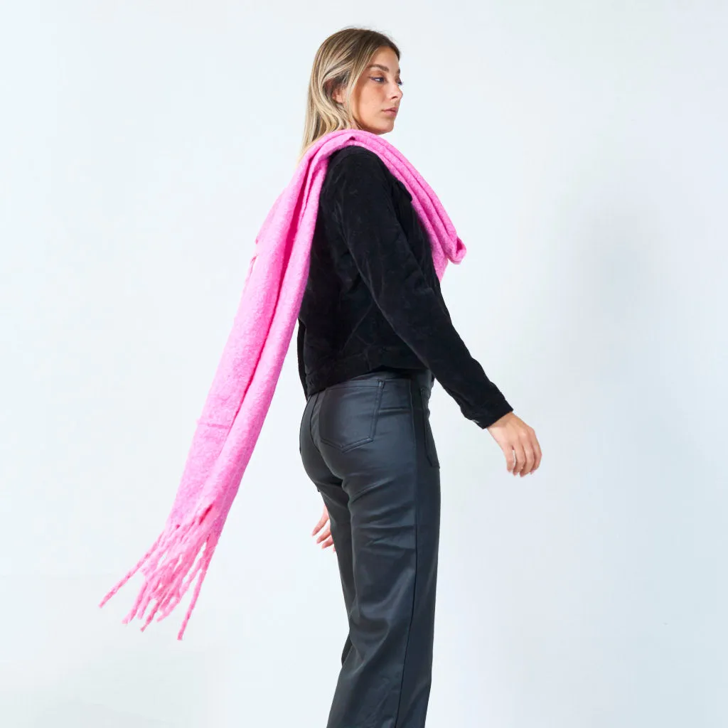 Textured fringe scarf wholesale