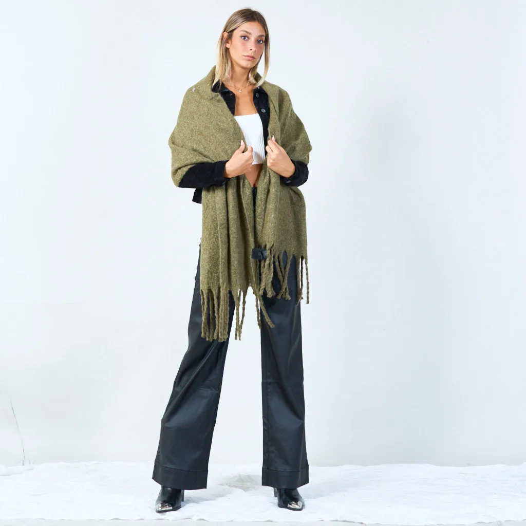 Textured fringe scarf wholesale