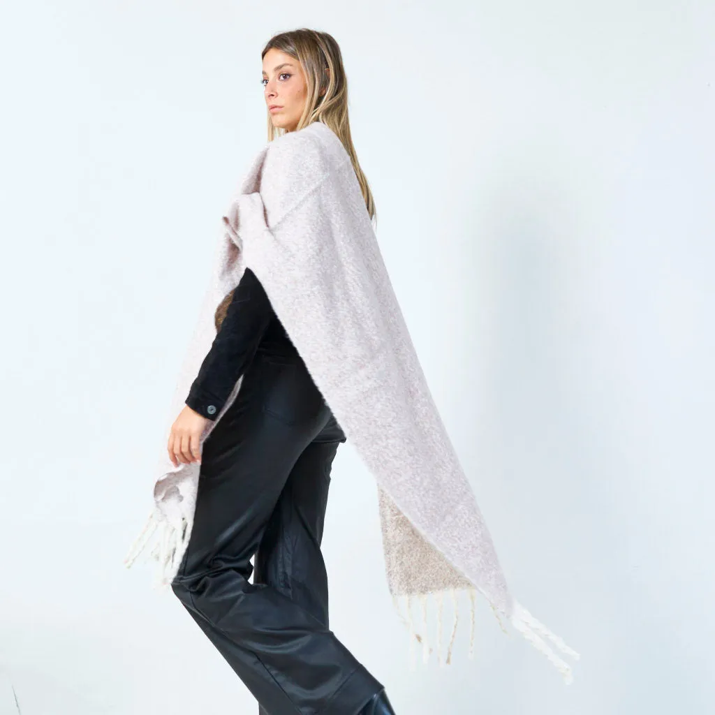 Textured fringe scarf wholesale