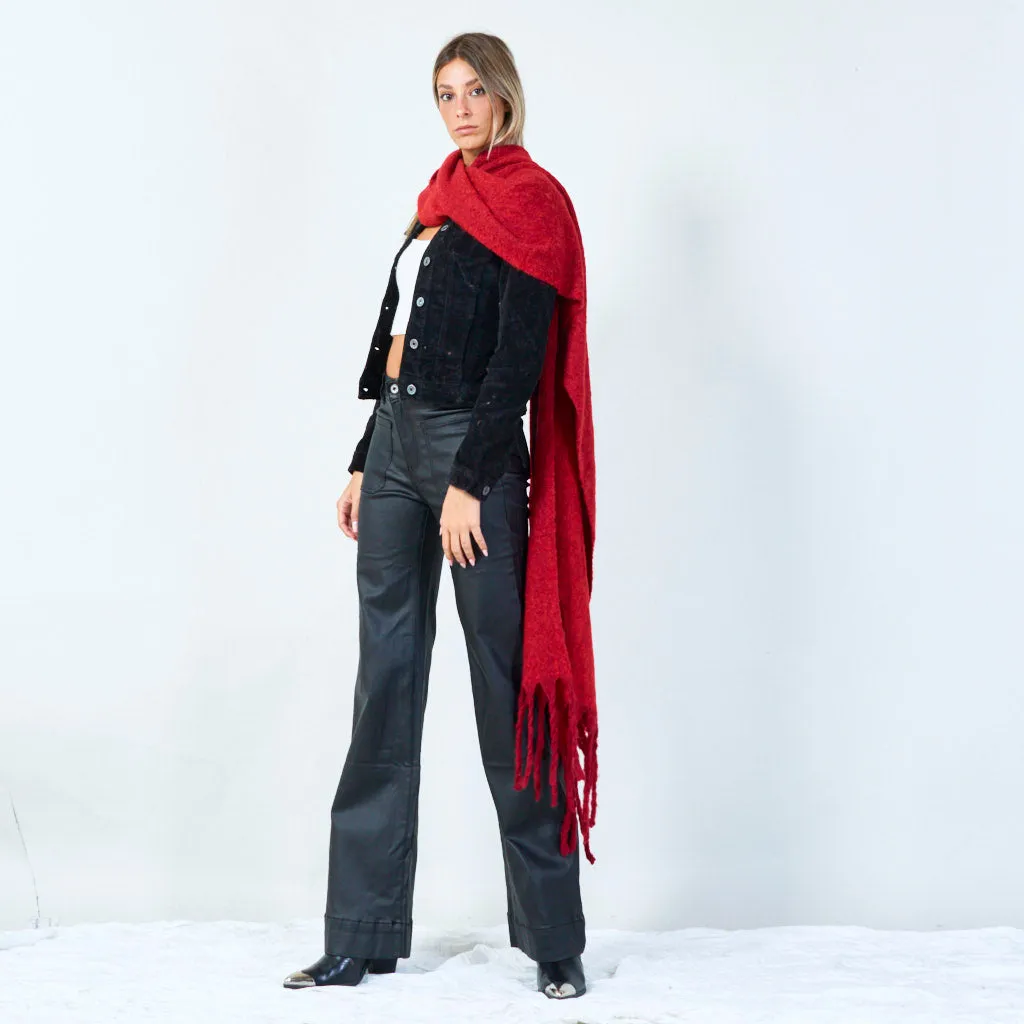 Textured fringe scarf wholesale
