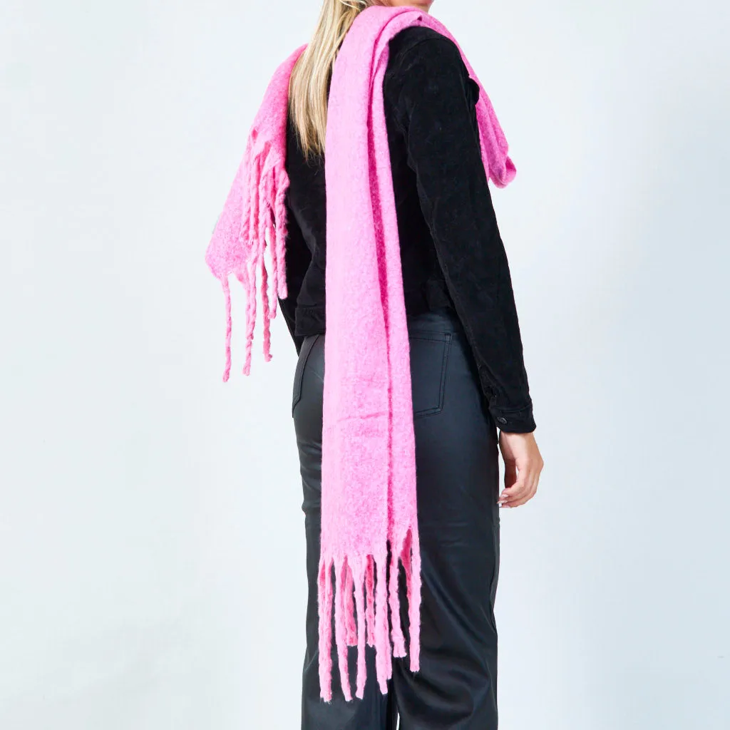Textured fringe scarf wholesale