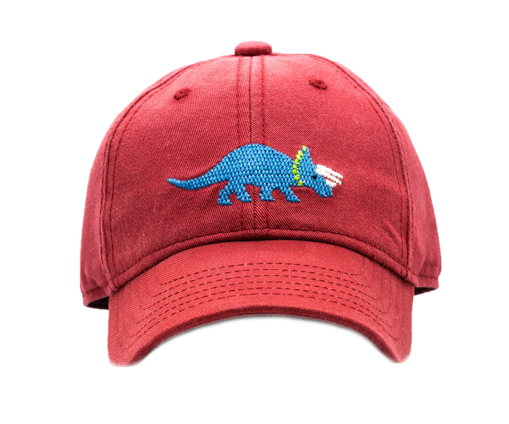 Triceratops Needlepoint Kids Hat by Harding Lane